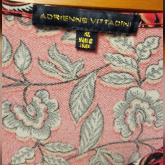 Adrienne Vittadini Pink 3/4 Sleeve Tie Front Blouse 3X Preloved - Picture 4 of 5